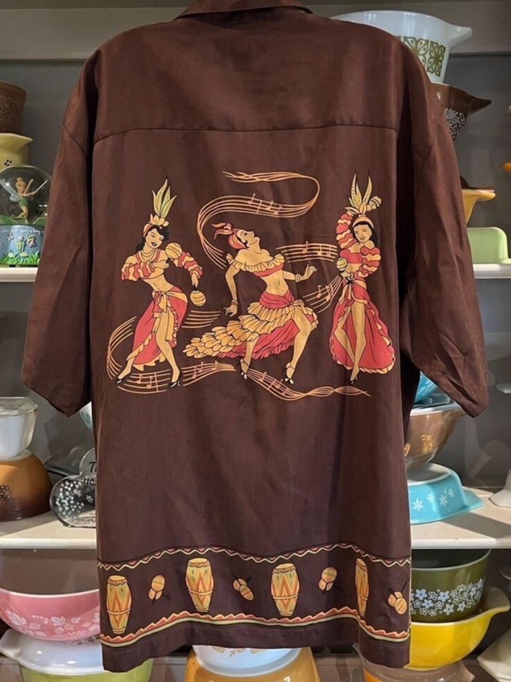 Tommy Bahama Brown Havana Style
Silk Tropical Shirt - Size Large